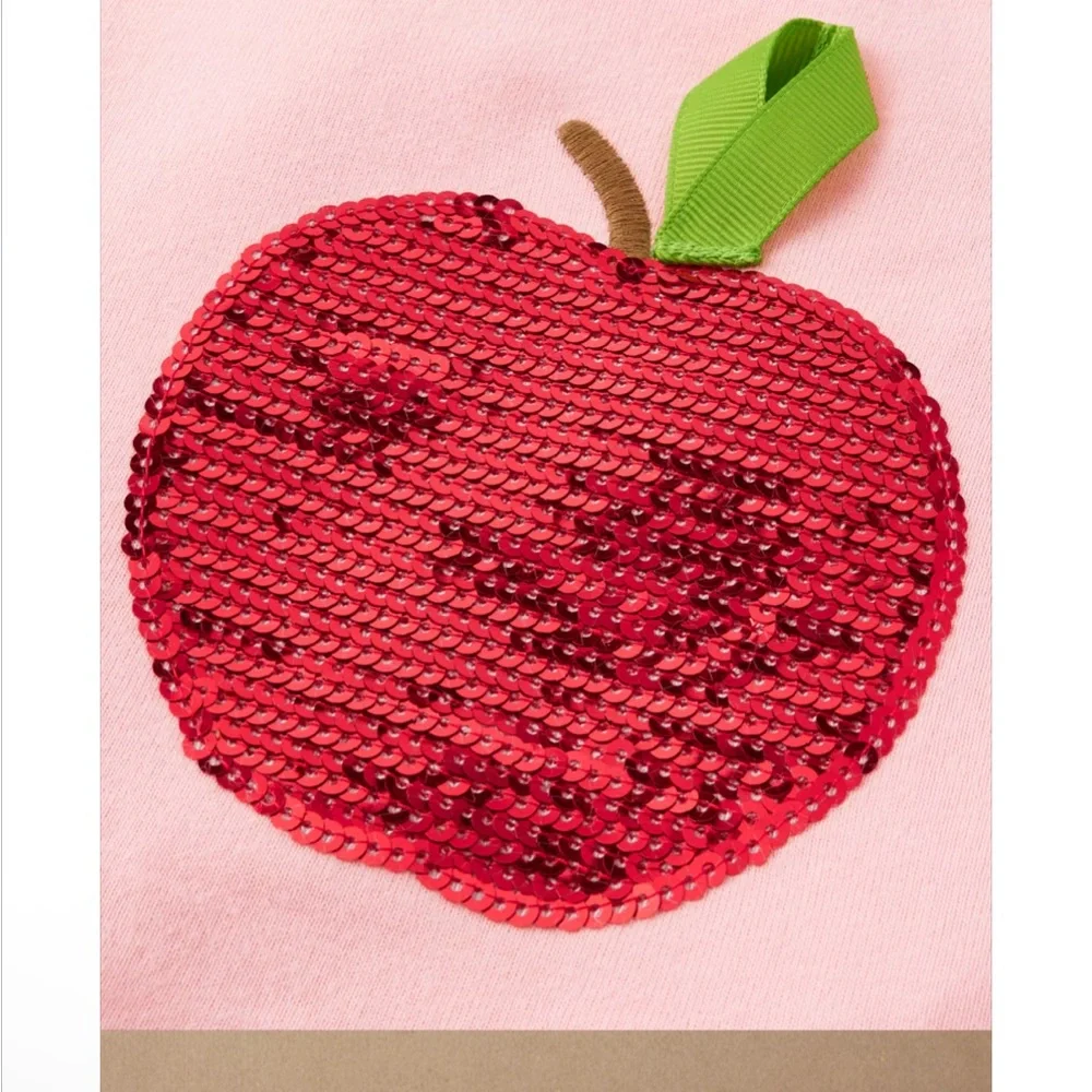 Gymboree Girls Sequin Apple Top